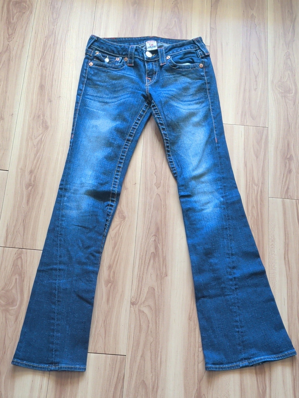 True Religion Women's Dark Blue Flare Jeans